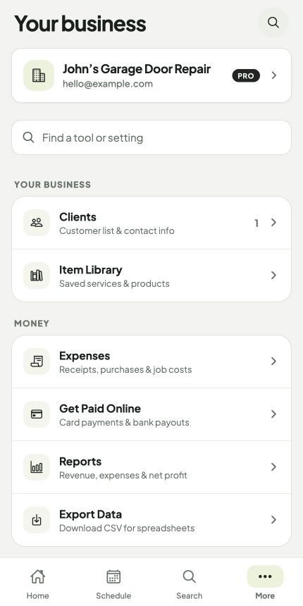 OperatorFlo business tools and settings